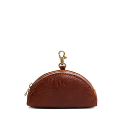 Nutmeg | Small half-moon shaped keychain pouch with zipper closure