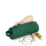Bacalar | Cylindrical leather pouch with zipper and handle