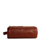 Nutmeg | Cylindrical leather pouch with zipper and handle