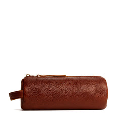 Nutmeg | Cylindrical leather pouch with zipper and handle