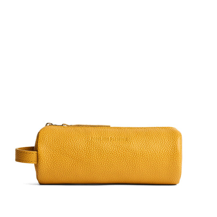 Sunshine | Cylindrical leather pouch with zipper and handle