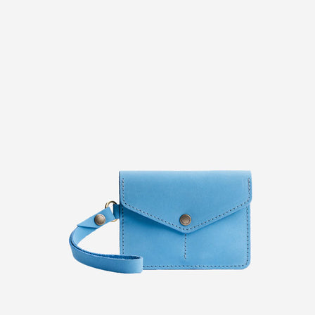 Iceberg Blue | Small Leather Passport Wristlet