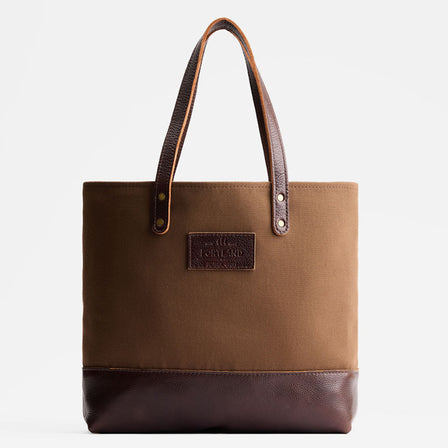 Stampede | Canvas tote with leather base and handles