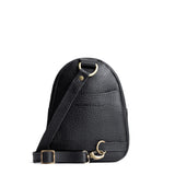 Pebbled--black | Small sling bag with zipper closure and adjustable strap