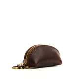 Coldbrew | Taco shaped leather pouch with zipper and swivel lobster clasp on white background