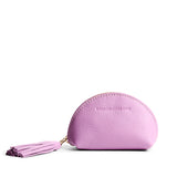 Calla Lily | Small leather zippered pouch with tassel