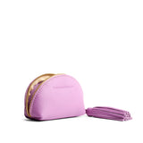 Calla Lily | Small leather zippered pouch with tassel