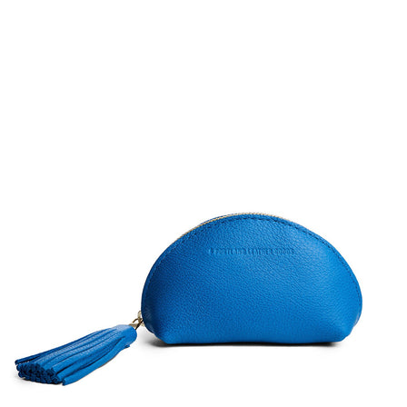 Skydive | Small leather zippered pouch with tassel