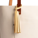 Vanilla Large | Fringed leather tassel with leather loop