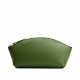 Cactus Total Eclipse | Spacious leather makeup bag with curved seams and top zipper