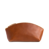 Honey Total Eclipse | Spacious leather makeup bag with curved seams and top zipper