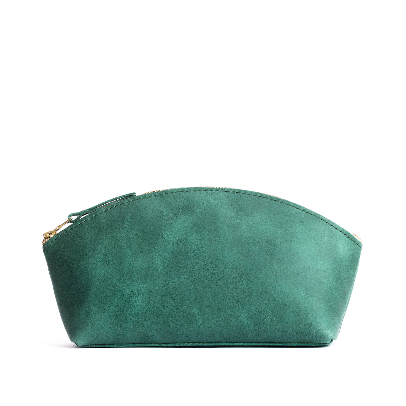 Surf*Total Eclipse | Spacious leather makeup bag with curved seams and top zipper