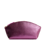 Ultra Violet Total Eclipse | Spacious leather makeup bag with curved seams and top zipper