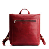 Chili Red Classic | Square slim leather tote backpack