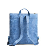 Cornflower | Square slim leather tote backpack