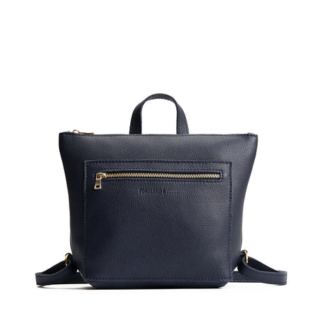 Night Owl*Small | Small square slim leather tote backpack