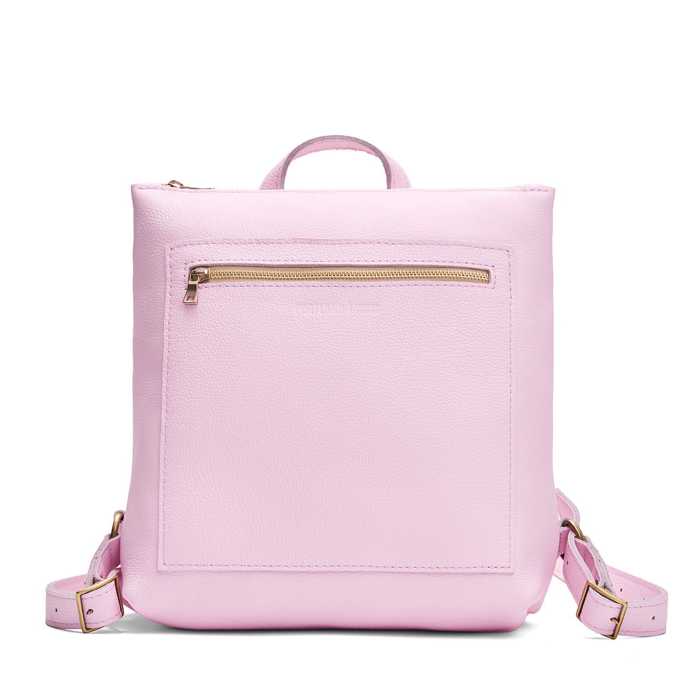 Pinkaboo*Large | Square slim leather tote backpack