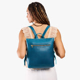Planetary Large | Square slim leather tote backpack
