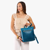 Planetary Large | Square slim leather tote backpack