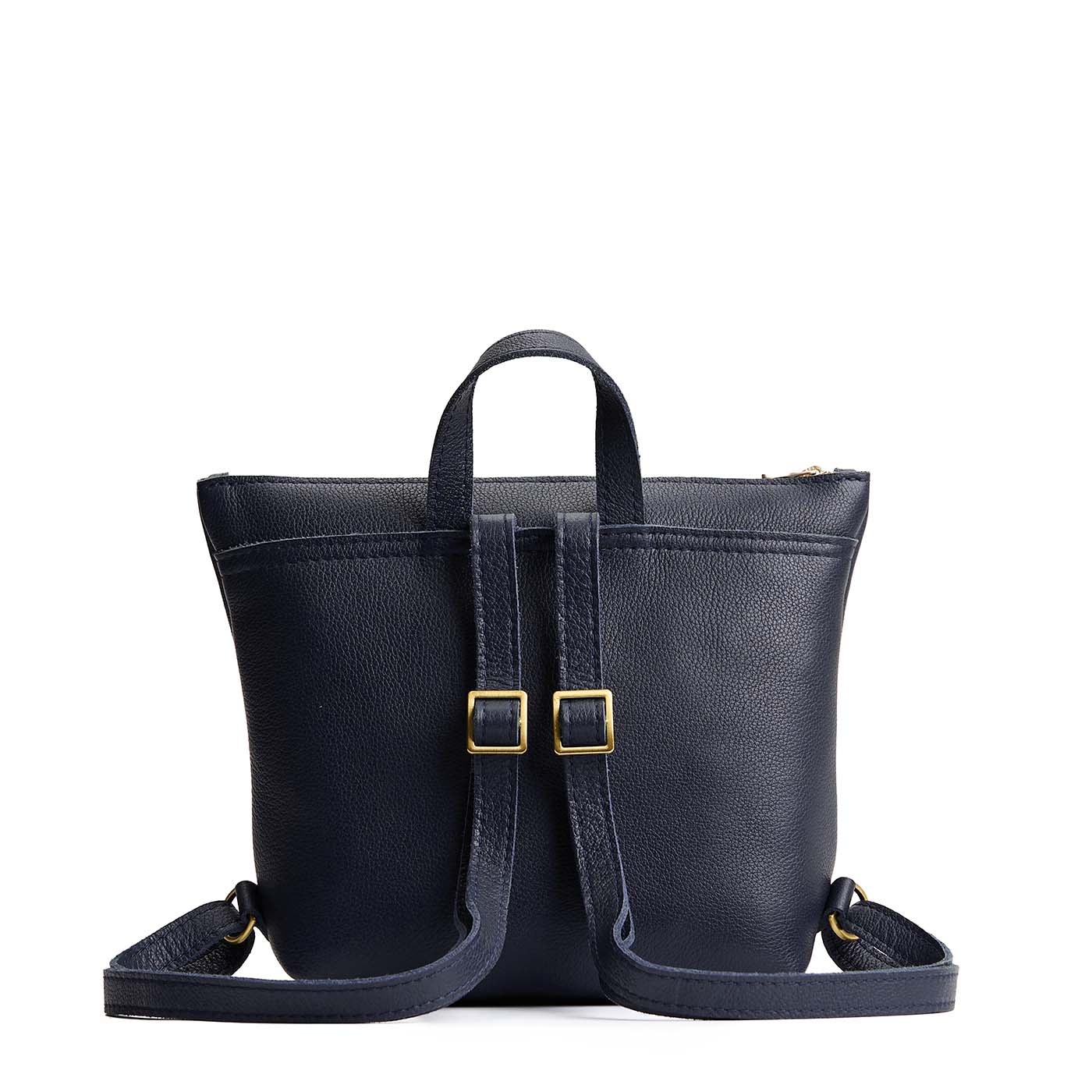 Night Owl*Small | Small square slim leather tote backpack