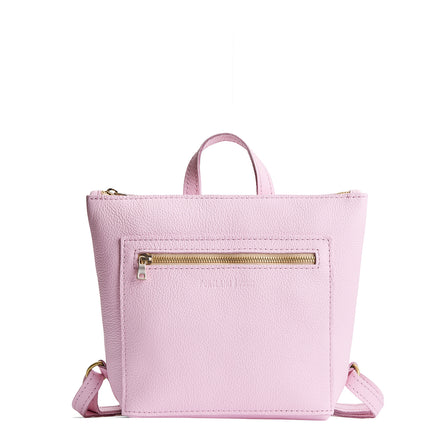 Pinkaboo*Small | Square slim leather tote backpack
