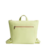 Shadow Lime Small | Small square slim leather tote backpack