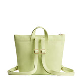 Shadow Lime Small | Small square slim leather tote backpack