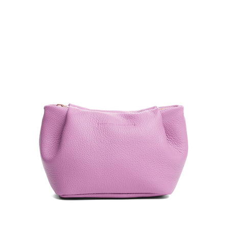Calla Lily | Leather makeup bag with folded sides and zipper closure