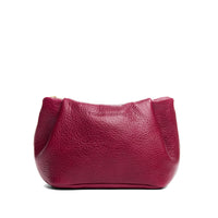 Orchid | Leather makeup bag with folded sides and zipper closure