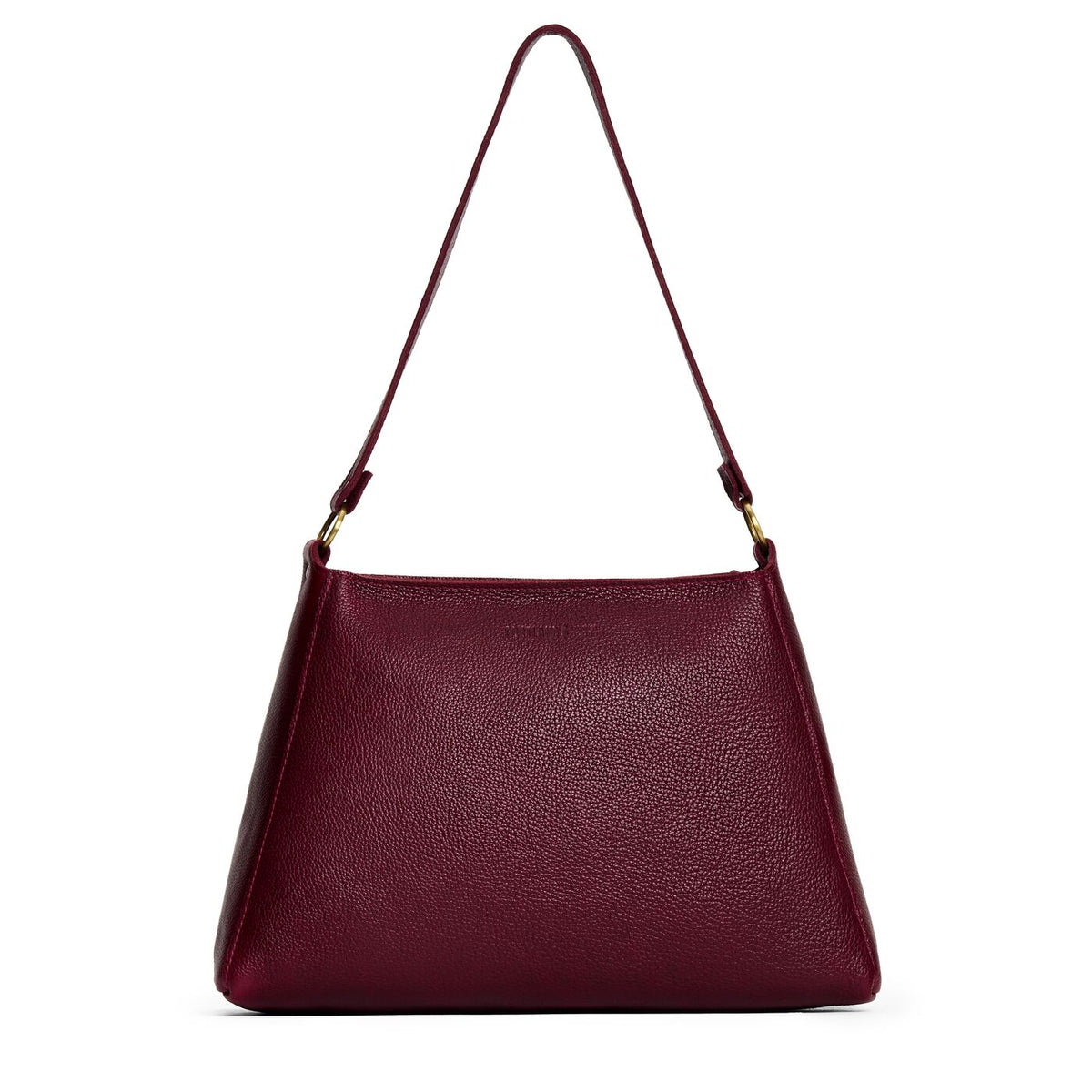 Cabernet*Large | Large triangular shoulder bag with antiqued brass finished hardware