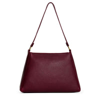 Cabernet*Large | Large triangular shoulder bag with antiqued brass finished hardware
