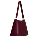 Cabernet Large | Large triangular shoulder bag with antiqued brass finished hardware