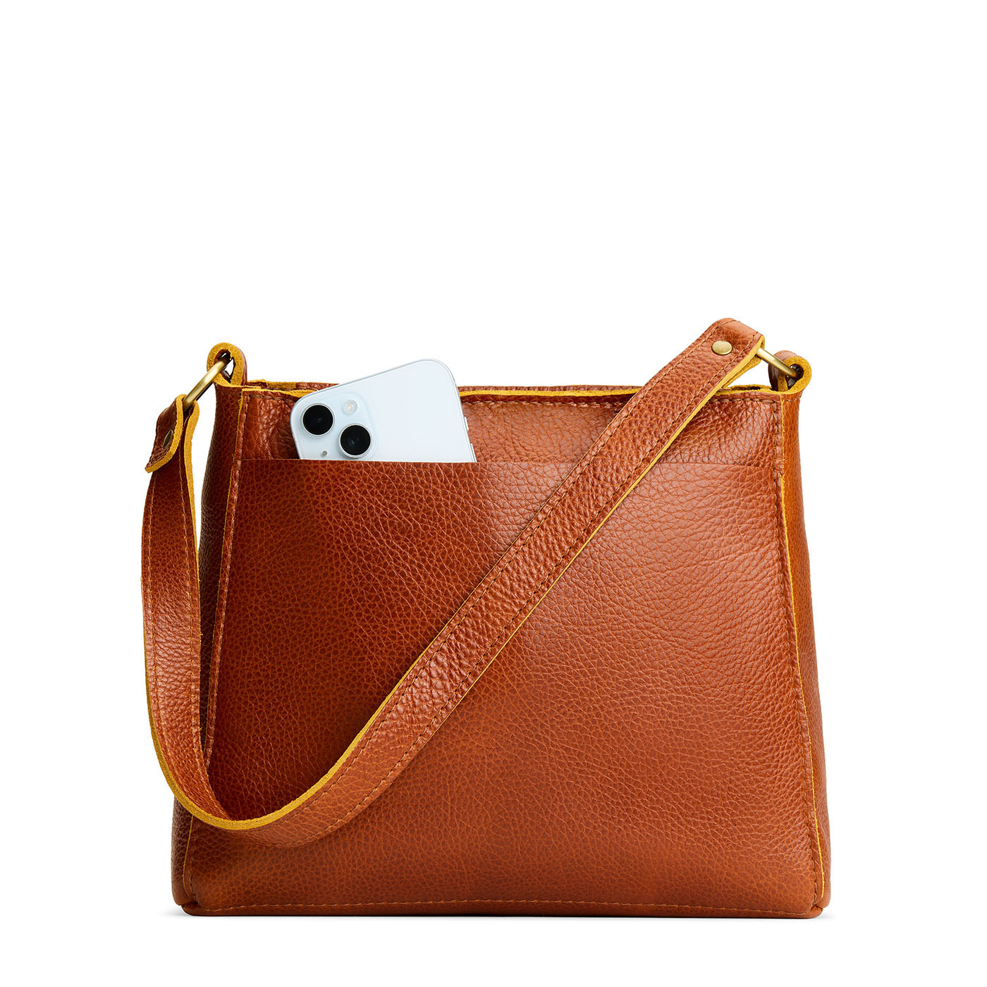 Sienna*Classic | Triangular shoulder bag with antiqued brass finished hardware