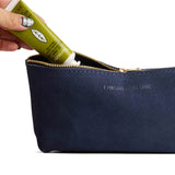 Alaska Blue | Leather utility bag pouch with top zipper