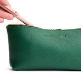 Bacalar | Leather utility bag pouch with top zipper