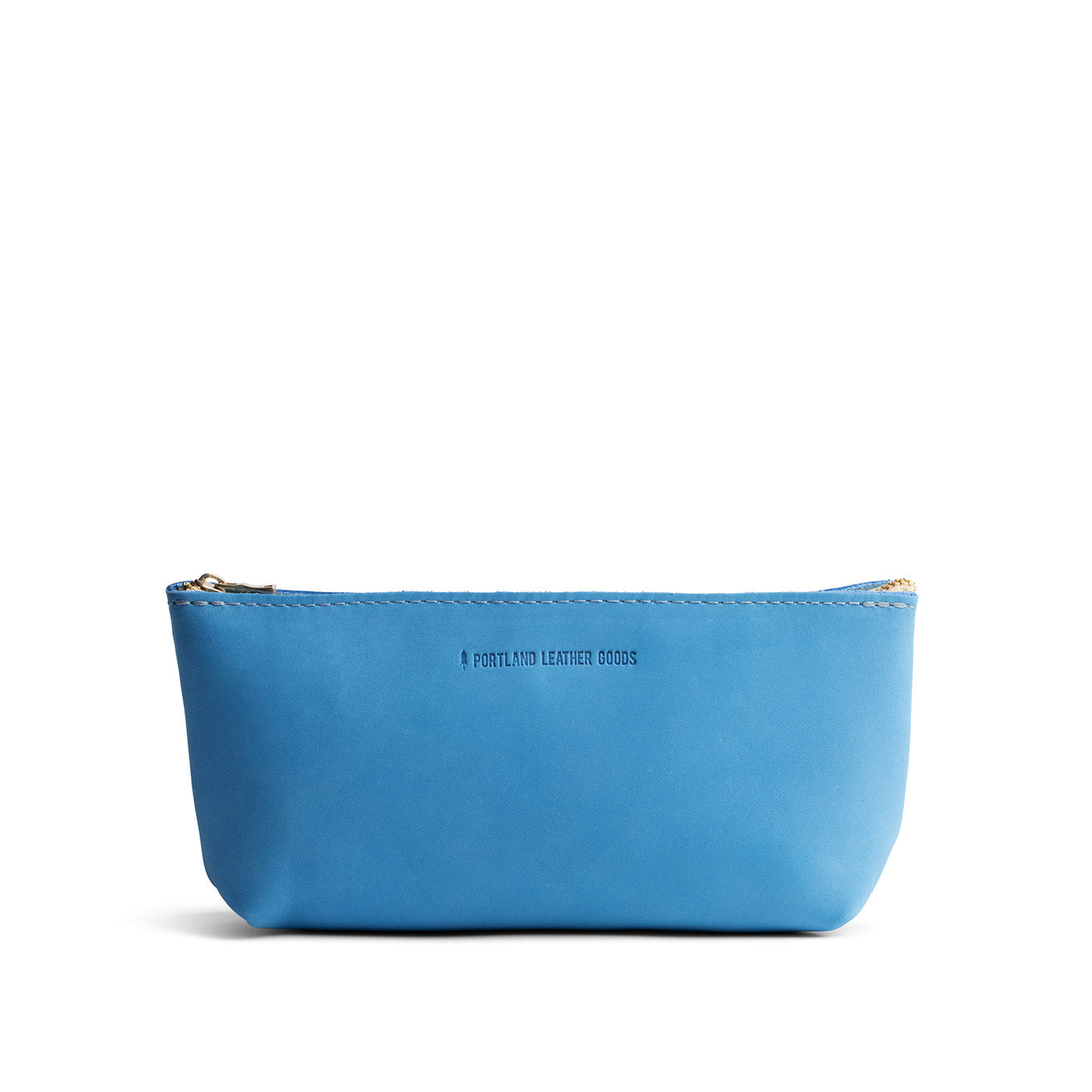 Iceberg Blue | Leather utility bag pouch with top zipper