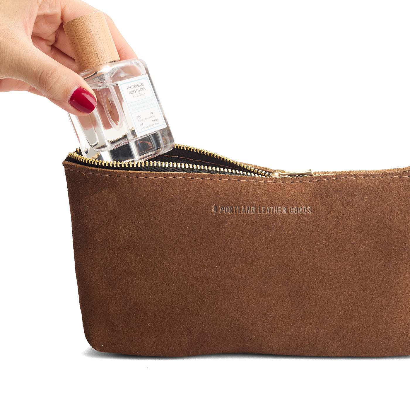 Jackson | Leather utility bag pouch with top zipper