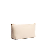 Pebbled Bone | Leather utility bag pouch with top zipper