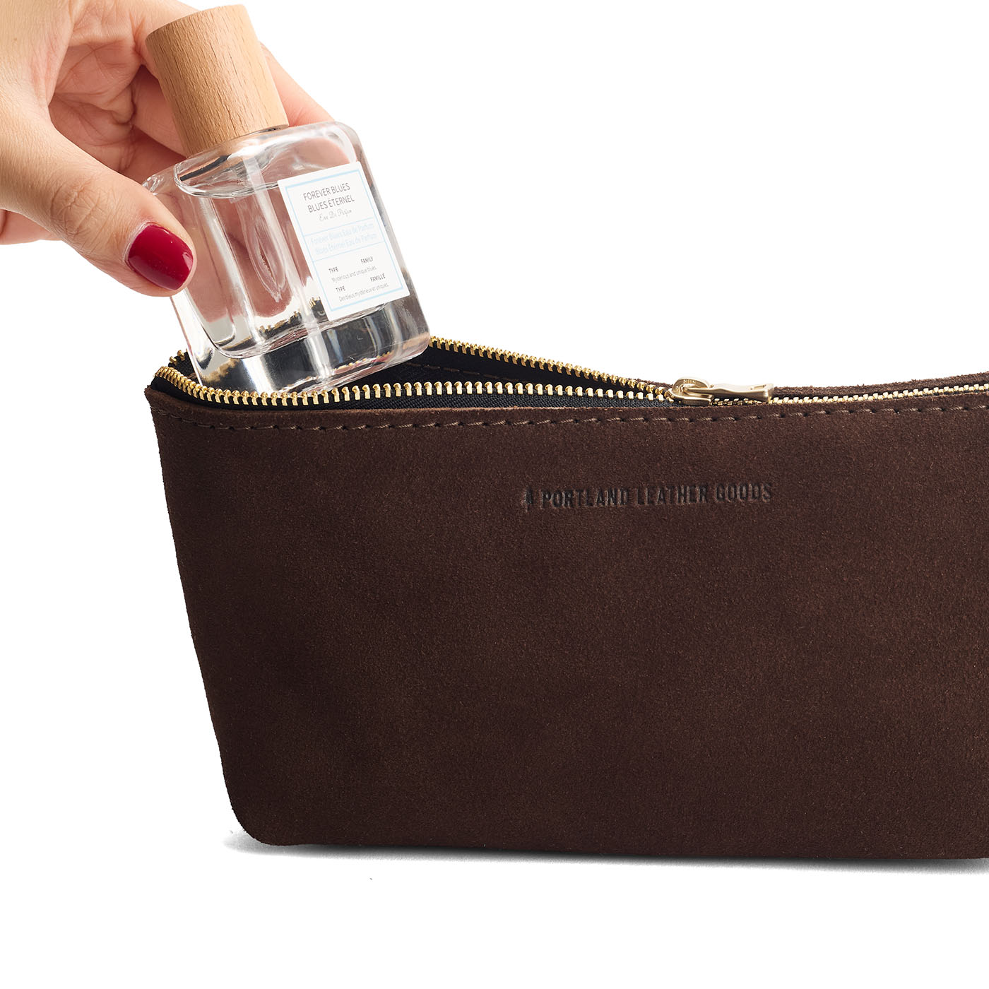 Stagecoach | Leather utility bag pouch with top zipper