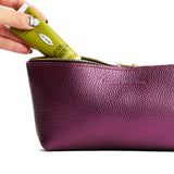 Ultra Violet | Leather utility bag pouch with top zipper