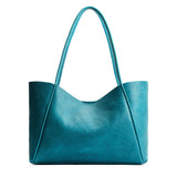 Aquarius Large | Large wide tote with leather straps and snap closure