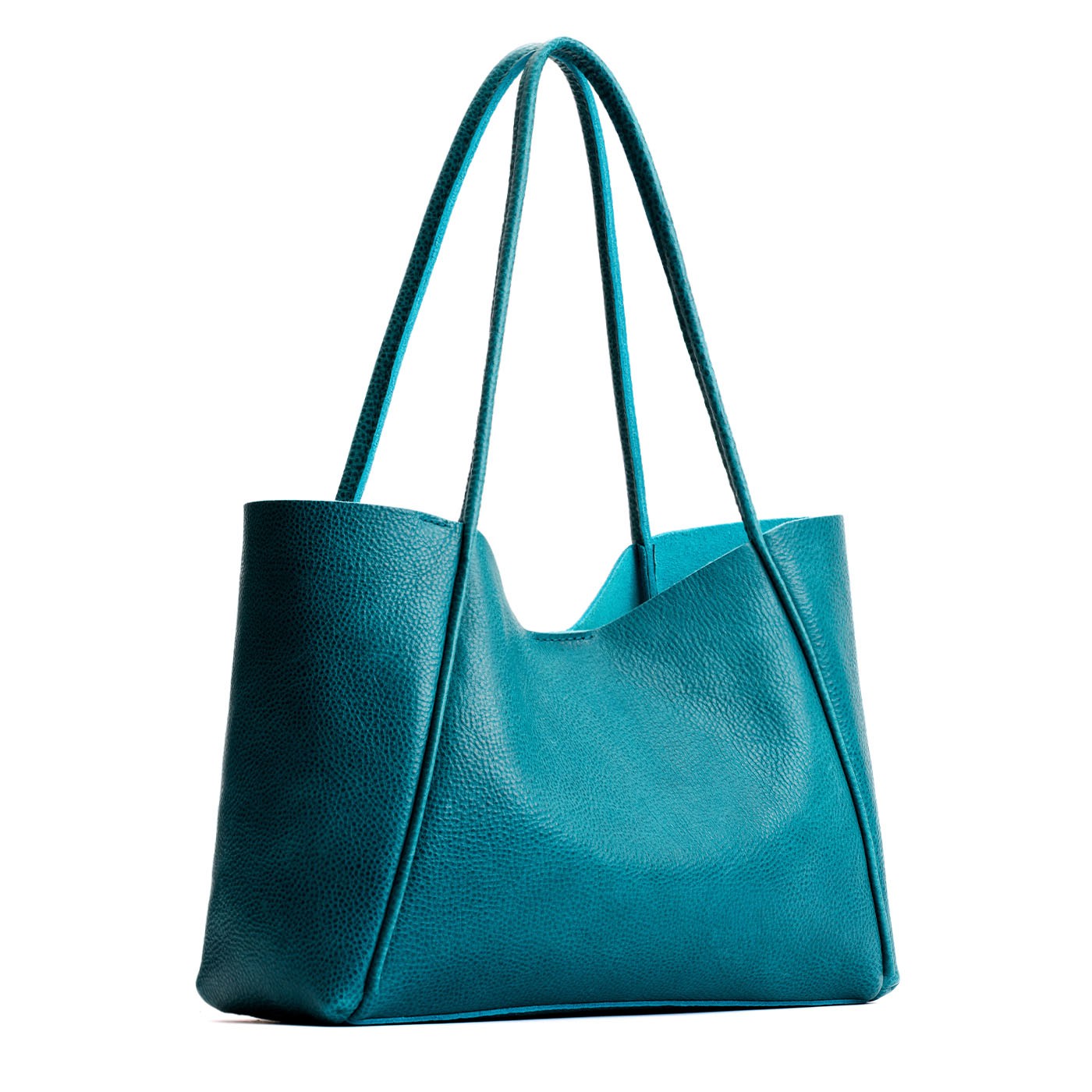 Aquarius*Large | Large wide tote with leather straps and snap closure