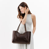Coldbrew Large | Model holding large rectangular tote bag