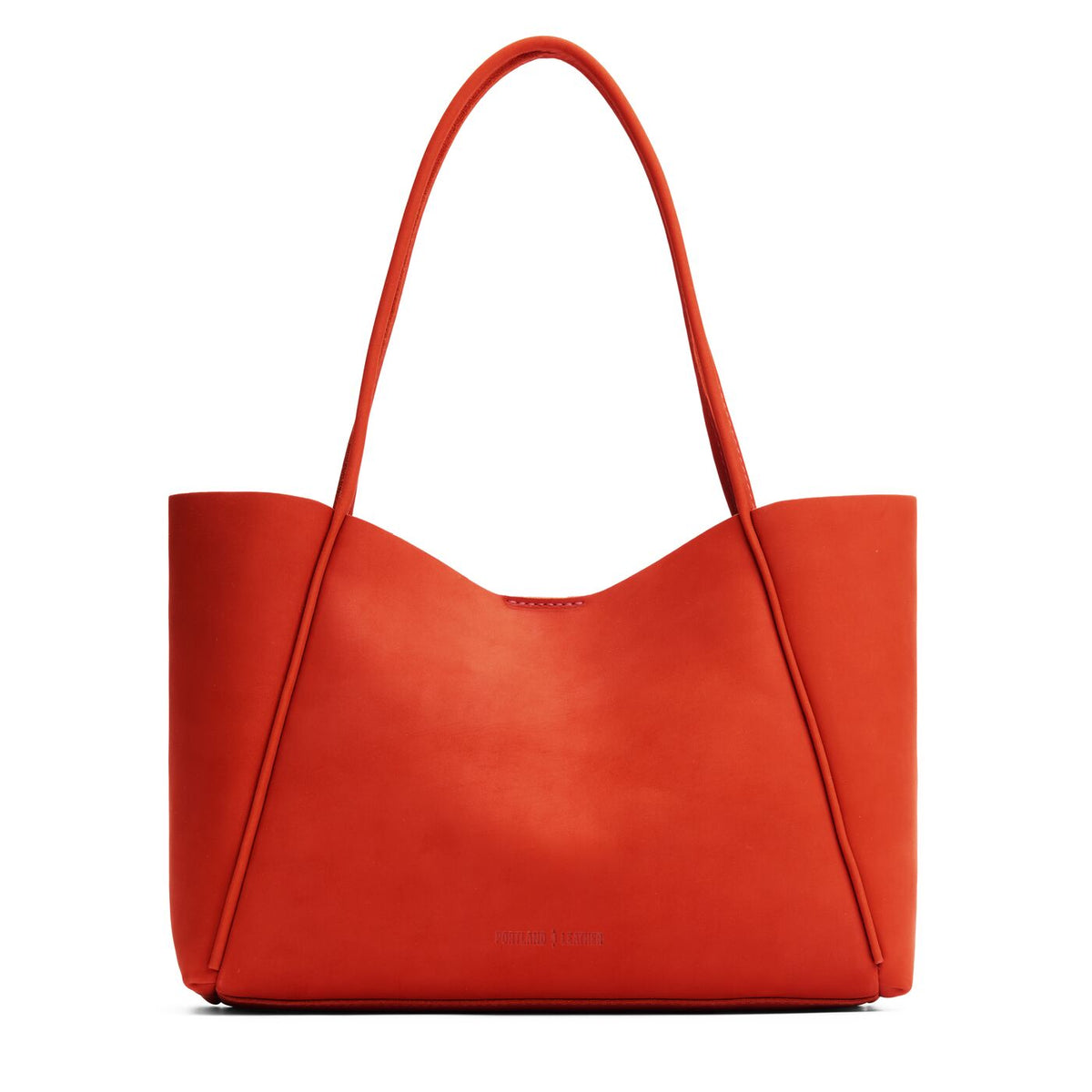 Paprika*Large | Large wide tote with leather straps and snap closure