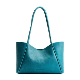 Aquarius*Medium | Wide tote with leather straps and snap closure