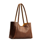 Asheville Medium | Wide tote with leather straps and snap closure