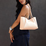 Moonflower Medium | Model holding midsize rectangular tote bag