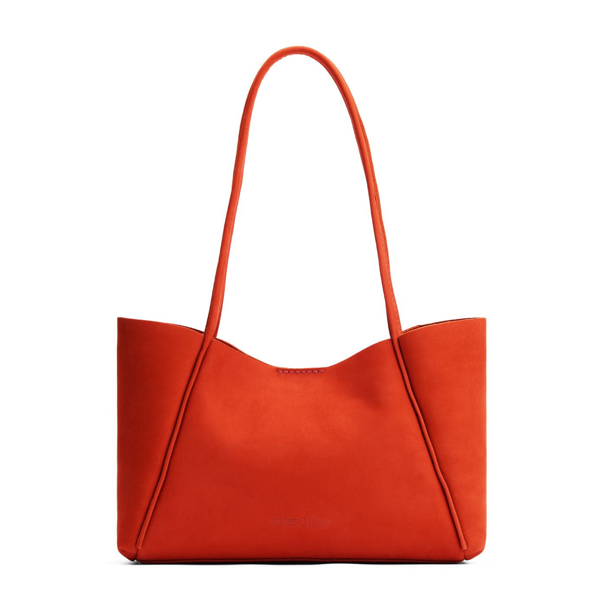 Paprika*Medium | Wide tote with leather straps and snap closure