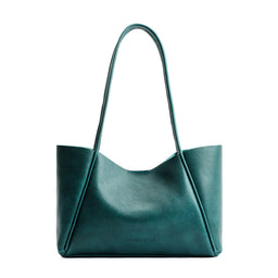 Sea Glass*Medium | Wide tote with leather straps and snap closure