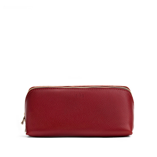 Chili Red | Triangular shaped pouch with extra long zipper
